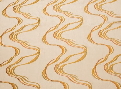 Ivory Streamer Table Cloth, Gold Swirl Table Linen