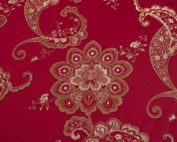 Sangria Palazzo Table Linen, Red and Gold Paisley Table Cloth