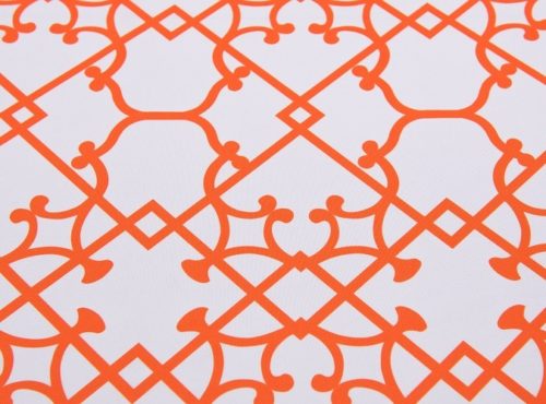 Tangerine Versailles Table Linen, Orange Pattern Table Cloth