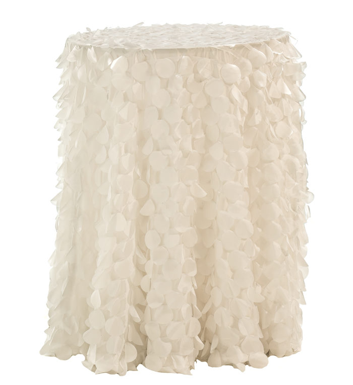 Ivory Petal Taffeta Table Linen, Ivory Pailette Table Cloth