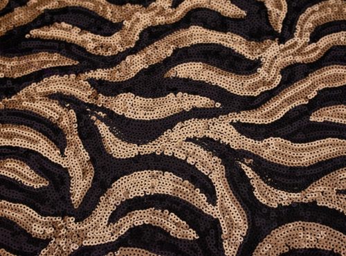 Black & Gold Jazz Sequin Table Linen, Black Gold Swirl Sequin Table Cloth